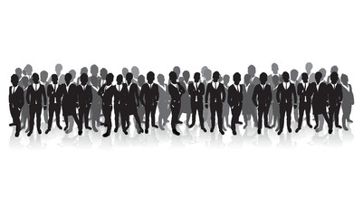 business people silhouette on a cityscape background