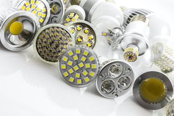 LED lamps GU10 and E27  with a different chip technology also co