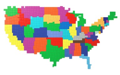 Toy Bricks American Map