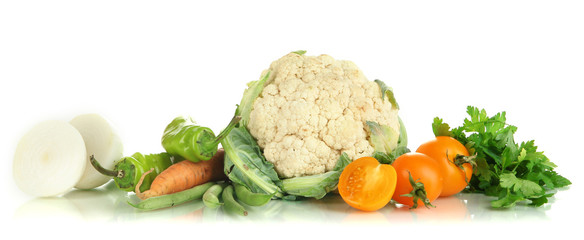 Fresh vegetables isolated on white