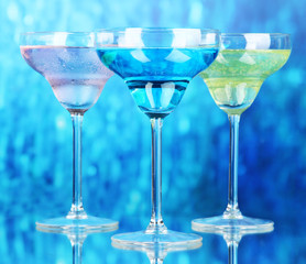 Cocktails on bright background