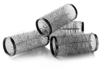 Curlers isolated on white