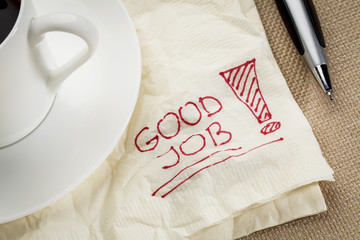 good job on a napkin