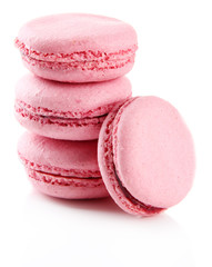 Gentle macaroons isolated on white