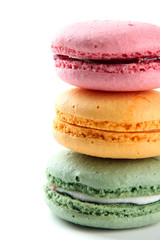 Gentle macaroons isolated on white