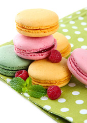 Gentle macaroons isolated on white