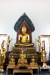 Big buddha statue beautiful in the church Bangkok Thailand