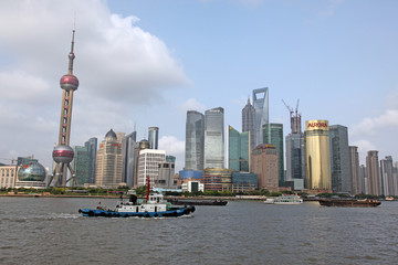 Shanghai Pudong skyline view from the Bund -