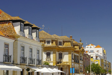 Fototapeta na wymiar Tenement houses in Vila Real de Santo Antonio, Algarve, Portugal