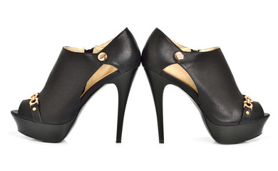 .Black high heel women shoes