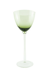 Single empty wine glass isolated on white background