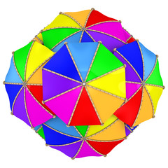 Разноцветные зонты образуют шар