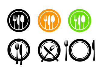 Plate and cutlery icons