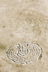 Stone maze on ground
