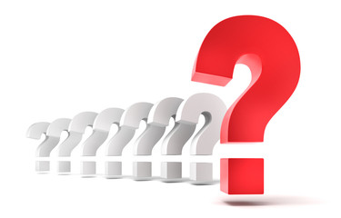 Fragezeichen in Reihe