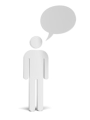 Man icon and speech bubble