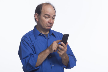 Man using his smartphone, horizontal