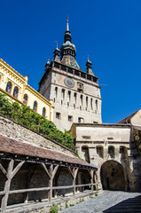 Fototapeta na wymiar Clock Tower, Landmark of Transylvania, Sighisoara