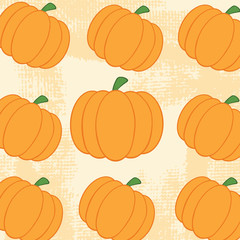 Pumpkin Background Seamless Pattern With Grunge Texture