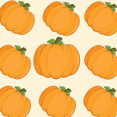 Orange Pumpkins Background Seamless Pattern