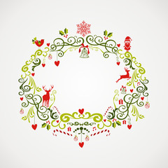 Vintage Christmas elements mistletoe design EPS10 file.