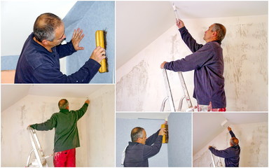 artisan peintre sur un chantier