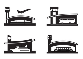 Stations of public transport - vector illustration