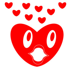 Heart symbol on a white background