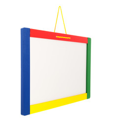 White board with colorful border