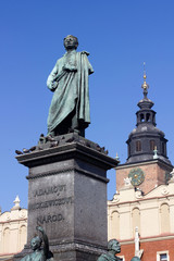 Krakow - the sculpture of Adam Mickiewicz