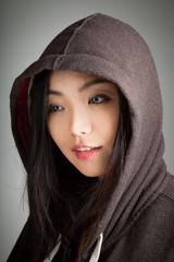 Attractive asian girl 20 years old shot in studio