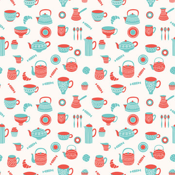 Fototapeta Tea seamless pattern