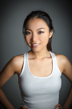 Attractive asian girl 20 years old shot in studio