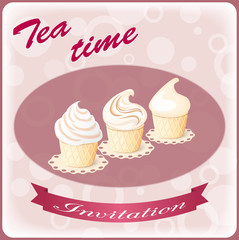 invitation with cake