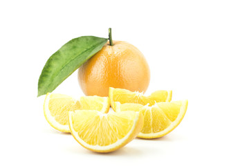 Sweet Orange Fruit with leaves