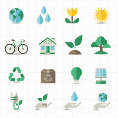 Green energy icons
