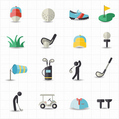 Golf sport icons