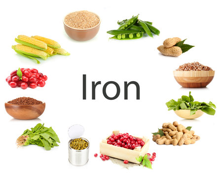 Collage of products containing iron