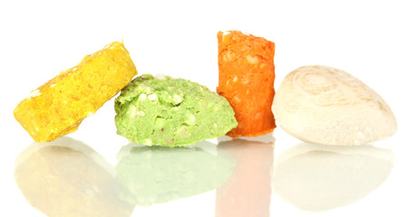 Dry dog treats isolated on white