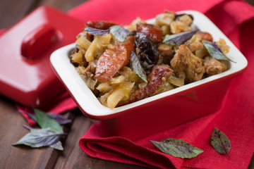 Bigos – polish hunter stew, horizontal shot