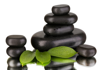 Spa stones on bright background