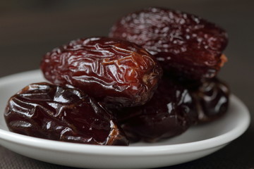 Sweet dates on the plate