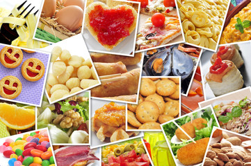 pictures of different food, shot by myself, simulating a wall of