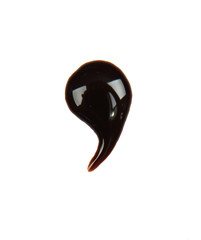 Punctuation mark  made from chocolate syrup, isolated on  white