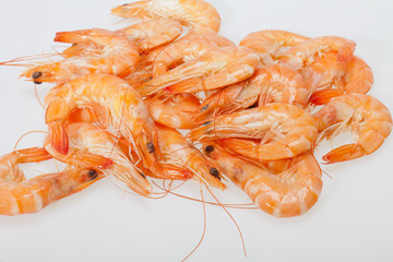 fresh shrimp  isolated on a white background