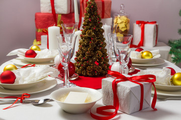 Christmas Eve table ready for supper