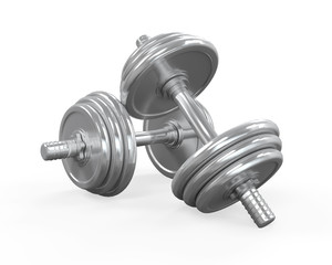Fototapeta premium Dumbbells Isolated on White