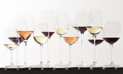 still life of wine glasses with wine