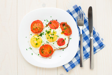 Fried egg on plate