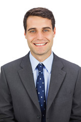 Smiling businessman looking at camera